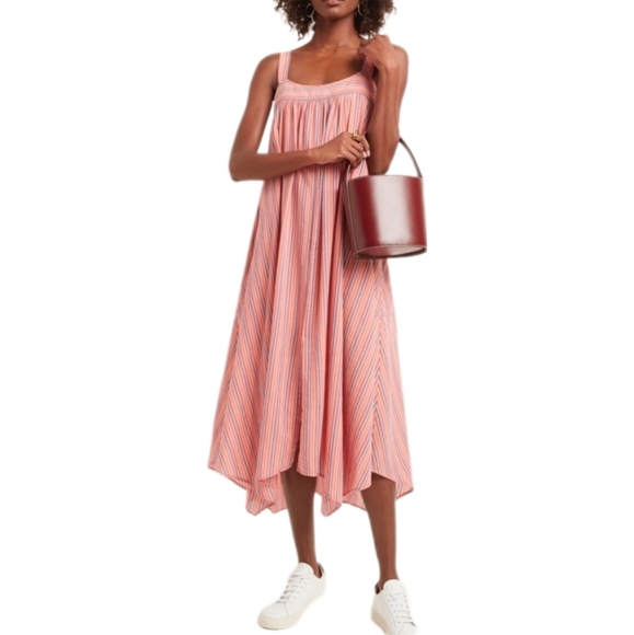 XiRENA Dresses & Skirts - XiRENA Pink Striped Midi Dress